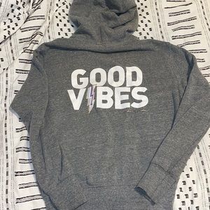 Spiritual Gangster Good Vibes XS gray zip up sweatshirt